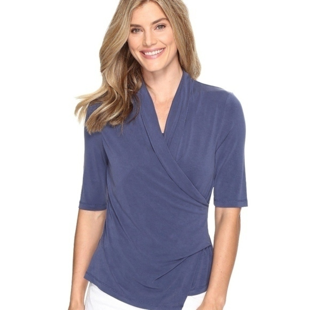 Nic + Zoe City Retreat Faux-Wrap Top xs